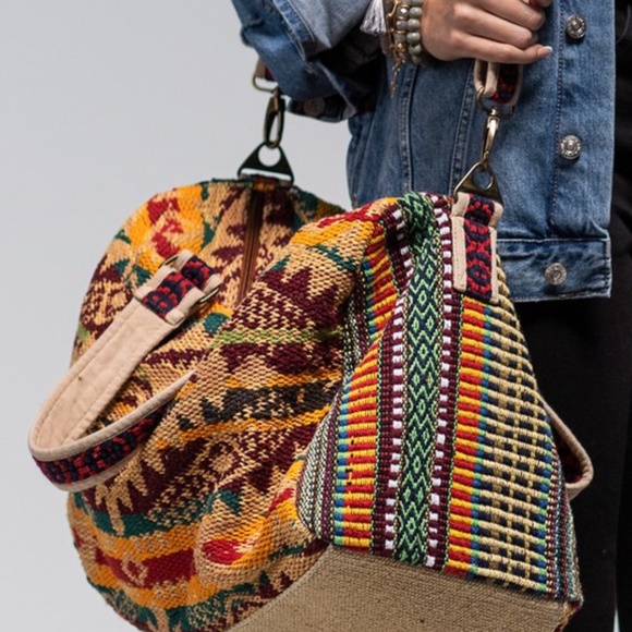 SOLD OUT Colorful Multicolor Karma Handmade Ethnic Western Motif Artisan Duffle - Picture 9 of 9